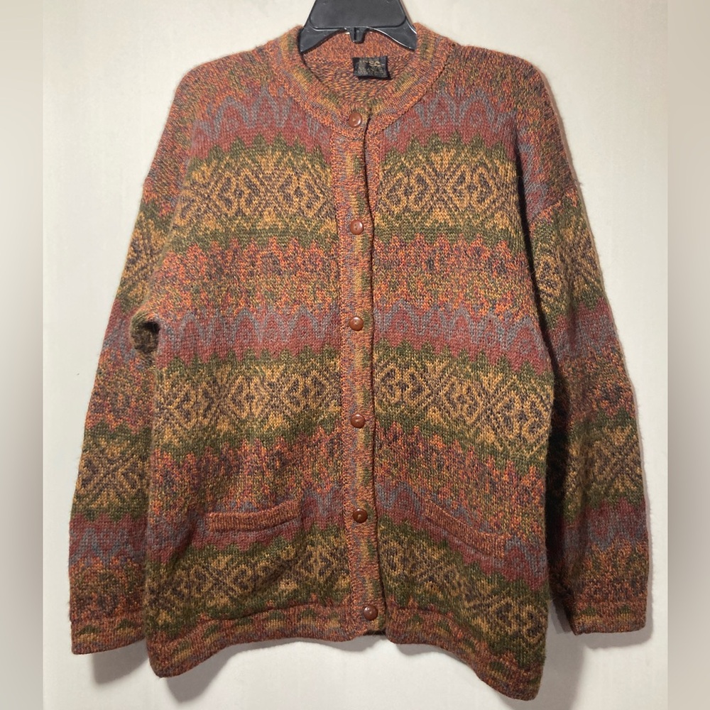 Artesanias Inca J.R. Alpaca Cardigan Button Closure Front Pockets Size L/XL